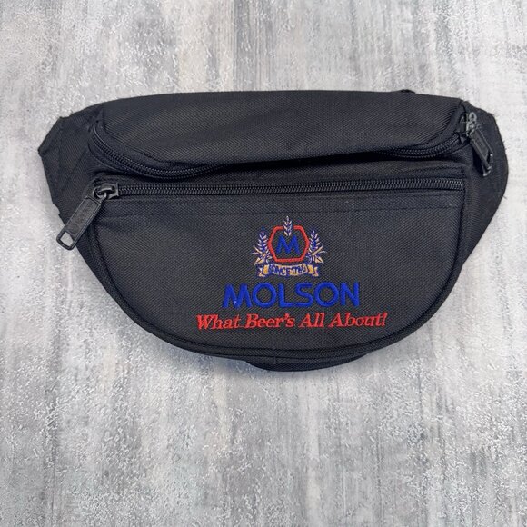 Vintage Molson Beer Fanny Waist Pack  Nylon Retro Fannypack Canadian - Picture 1 of 4